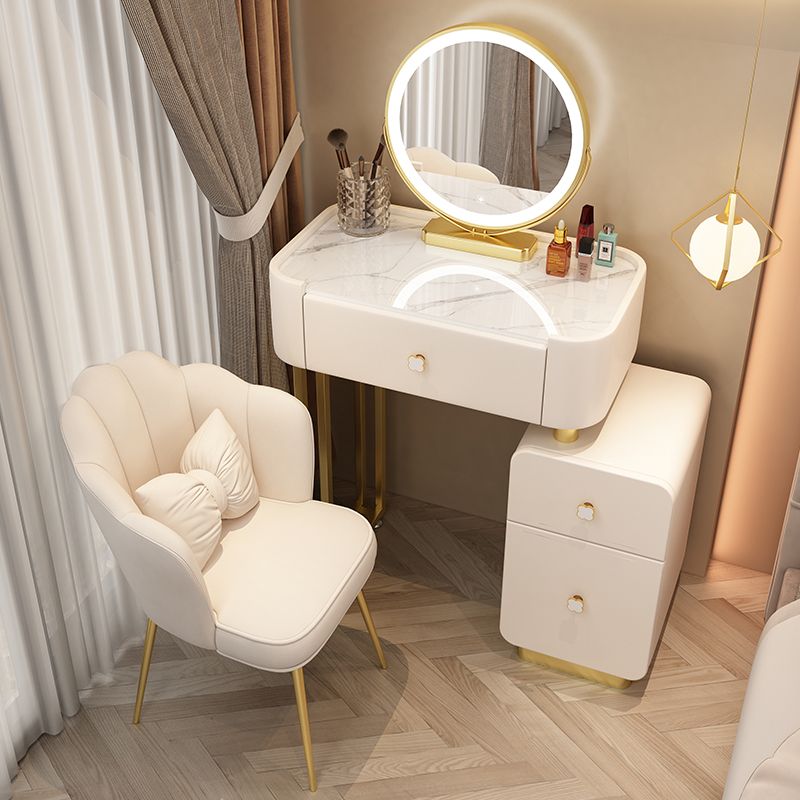 Modern Makeup Vanity Desk with 3 Drawers in Solid Wood Frame