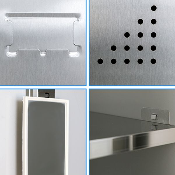 Metal Industrial Cabinet with Hinged Door Gray Steel Storage Cabinet for Bathroom