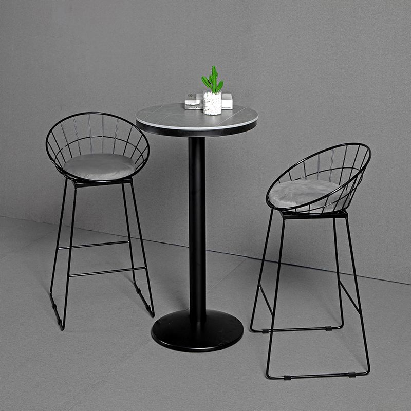 Glam Fabric Bar Stool Bar Height Armless Stool with Metal Base