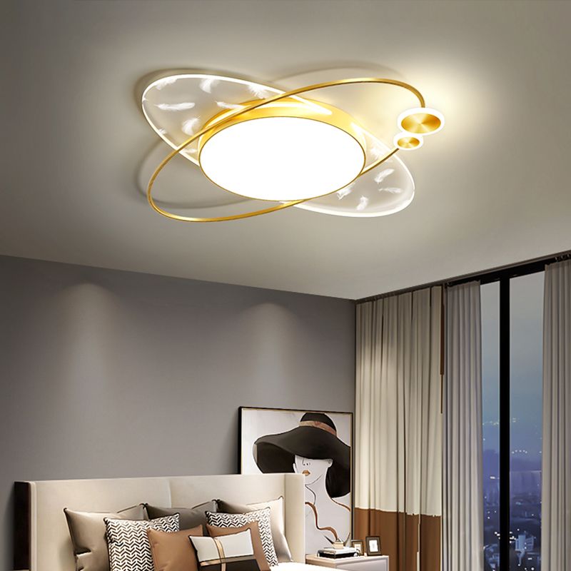 Luminaires de plafond encastrés modernes en acrylique, cercle encastré pour chambre à coucher