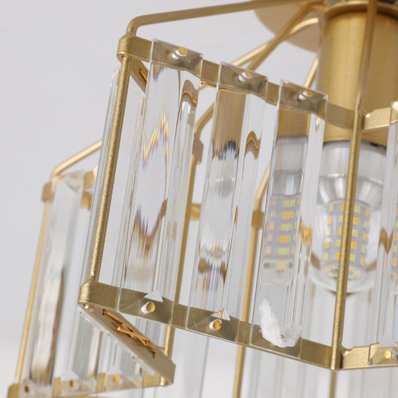 Modern Ceiling Light Creative Flush Mount Ceiling Light Fixture with Crystal Shade