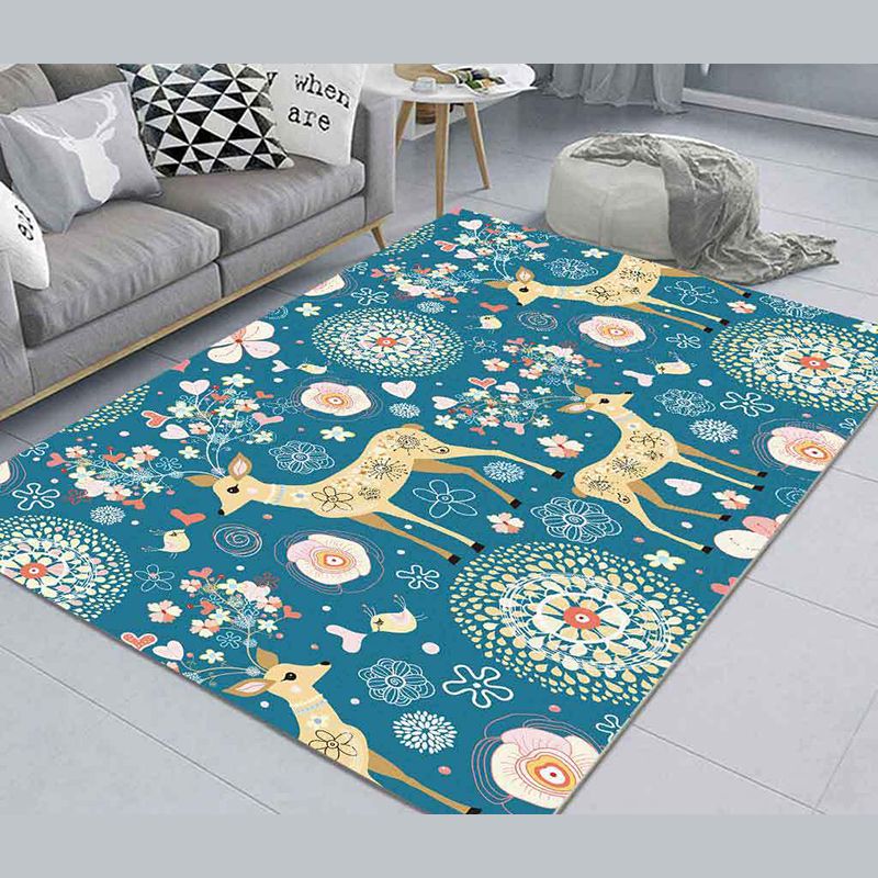 Lovely Animal Pattern Rug Funky Modern Polyester Carpet Anti-Slip Backing Indoor Rug for Home Decor