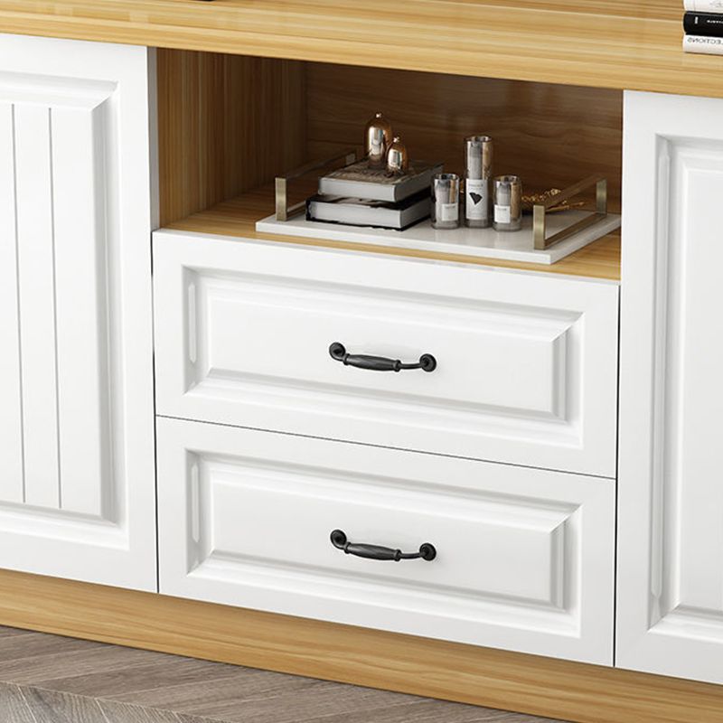 Wooden TV Cabinet Traditional Style Home Living Room Stand Console with Drawers