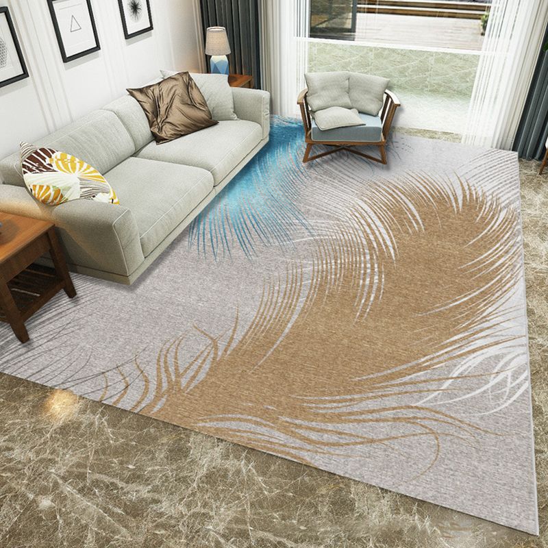 Creative Bedroom Rug Multi Colored Plant Indoor Rug Synthetics Easy Care Machine Washable Carpet