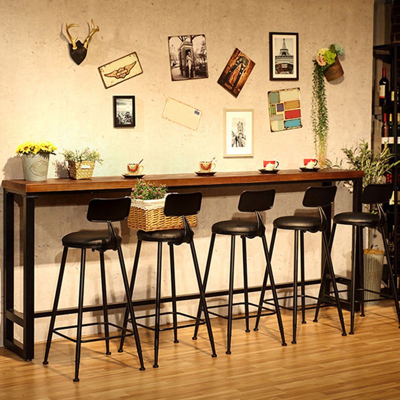 Modern Bar-Height Table Solid Wood Top Bistro Table for Patio Use