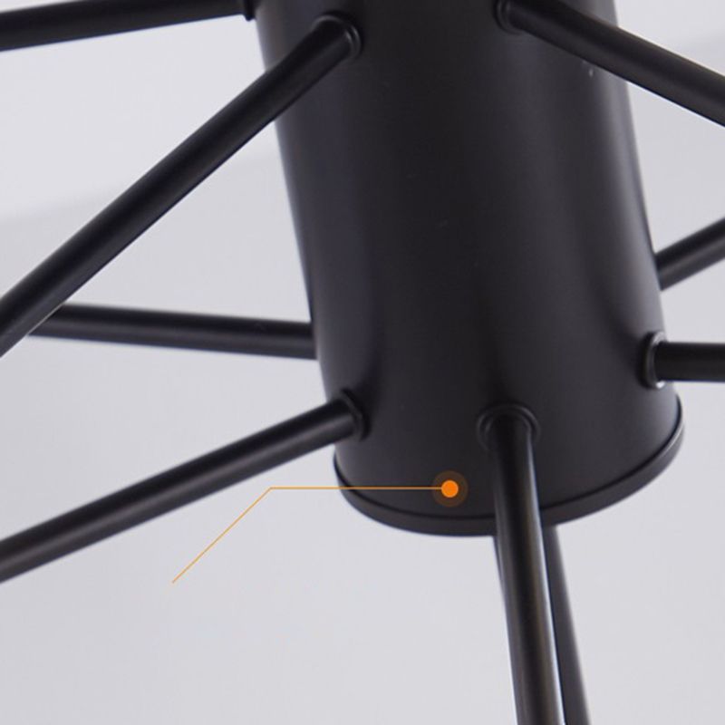 Nordic Globe Chandelier Black Multi Light Hanging Light with White Glass for Bedroom