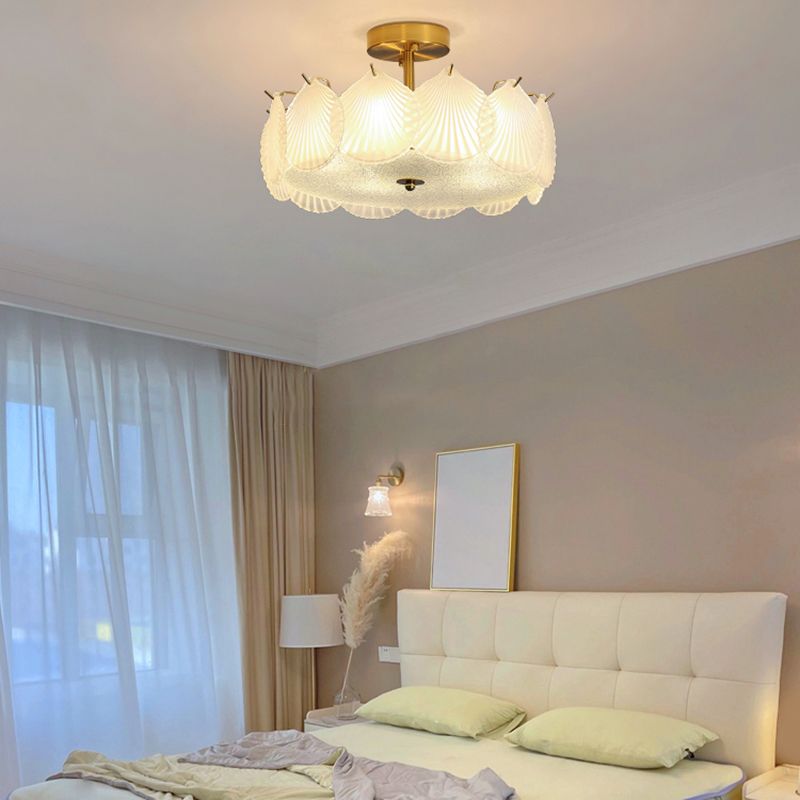 Contemporary Simplicity Ceiling Lamp Glass Flush Mount Light Fixture for Bedroom