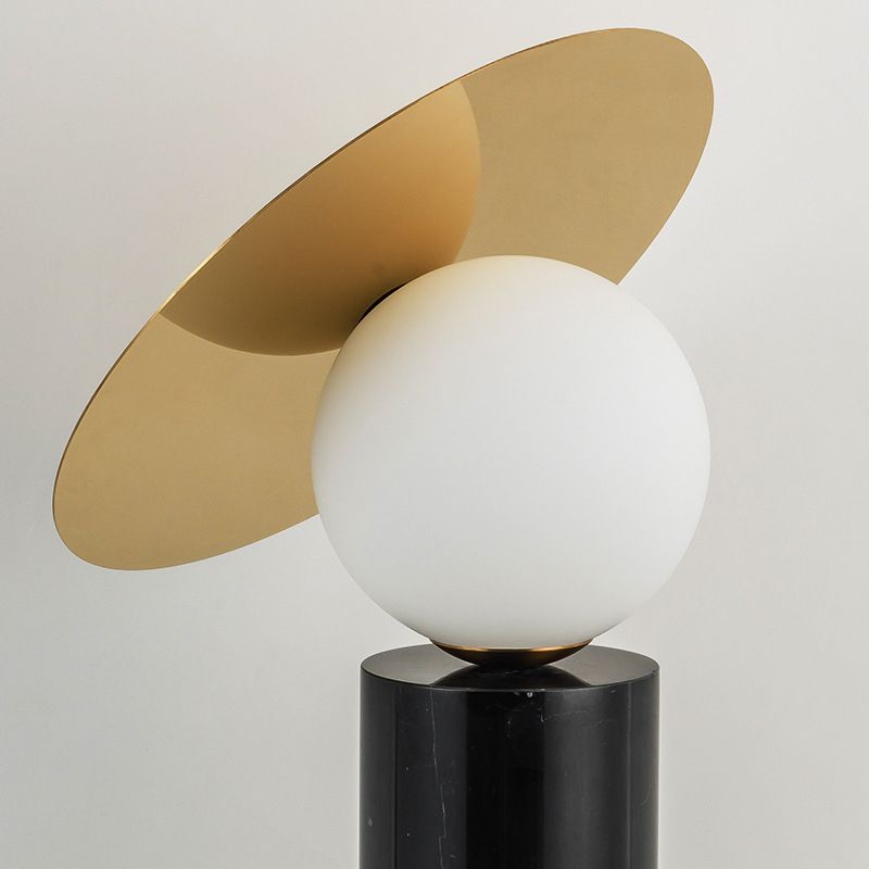 Nuits rondes en métal et lampe de style simplicité Lumière avec base en marbre