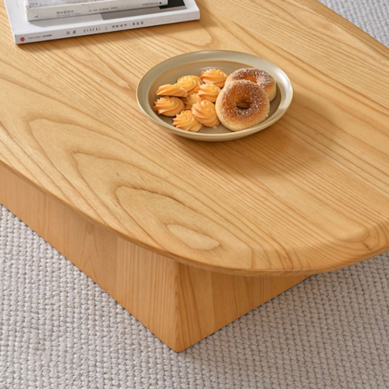 Pedestal Solid Wood Coffee Table Set Elliptical Simple Cocktail Table