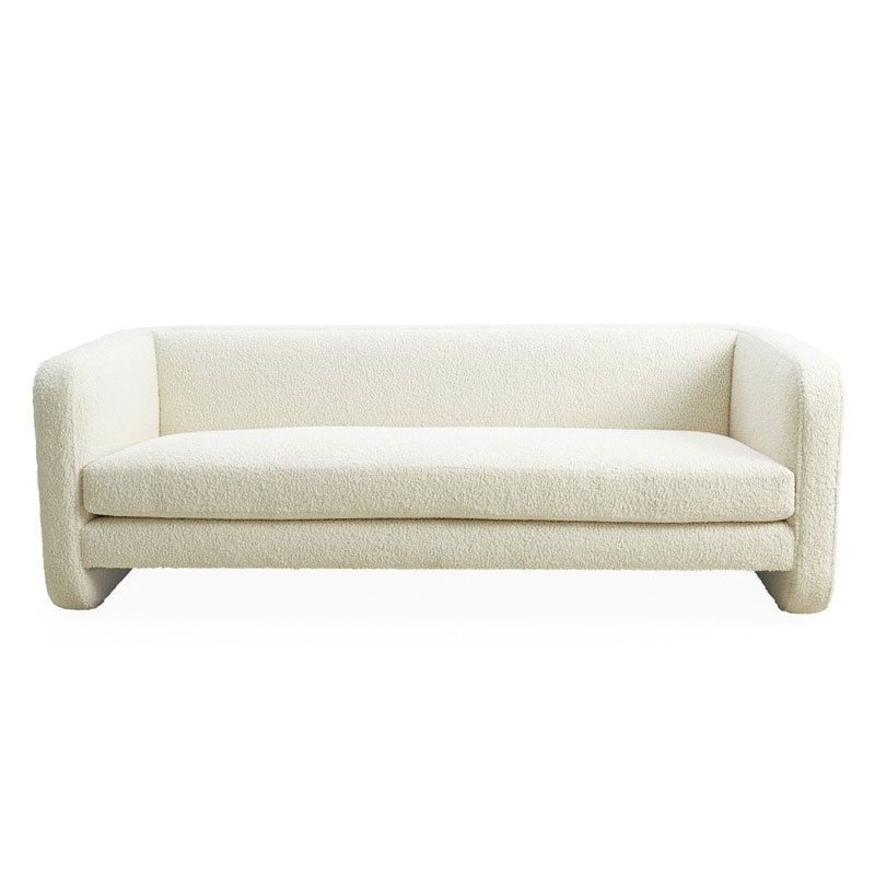 Contemporary Velvet Tuxedo Arm Sofa Loose Back Settee for Living Room