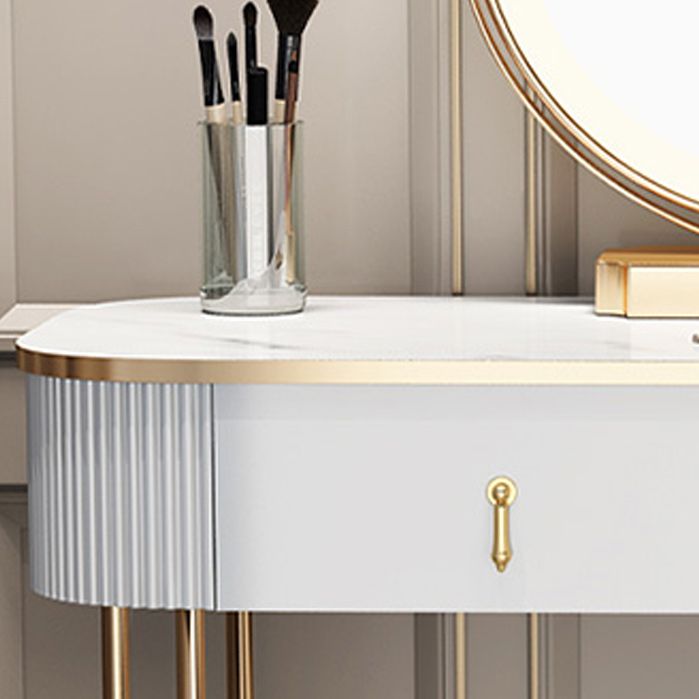 Modern White With Drawer Lighted Mirror Bedroom Dressing Table