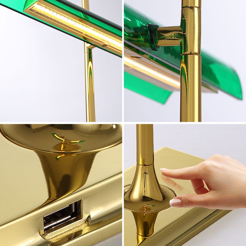 1 Light Linear Table Lamp Contemporary Metal Night Table Lamps for Study Room