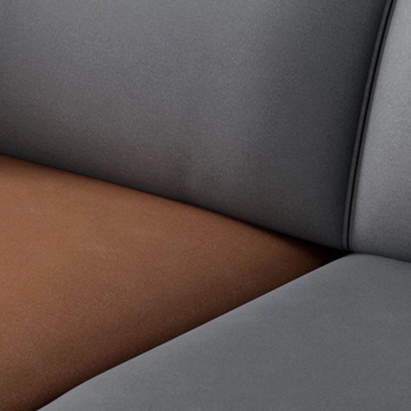 Faux Leather Pillow Top Arm Sectional with Adjustable Pillowed Back Cushions