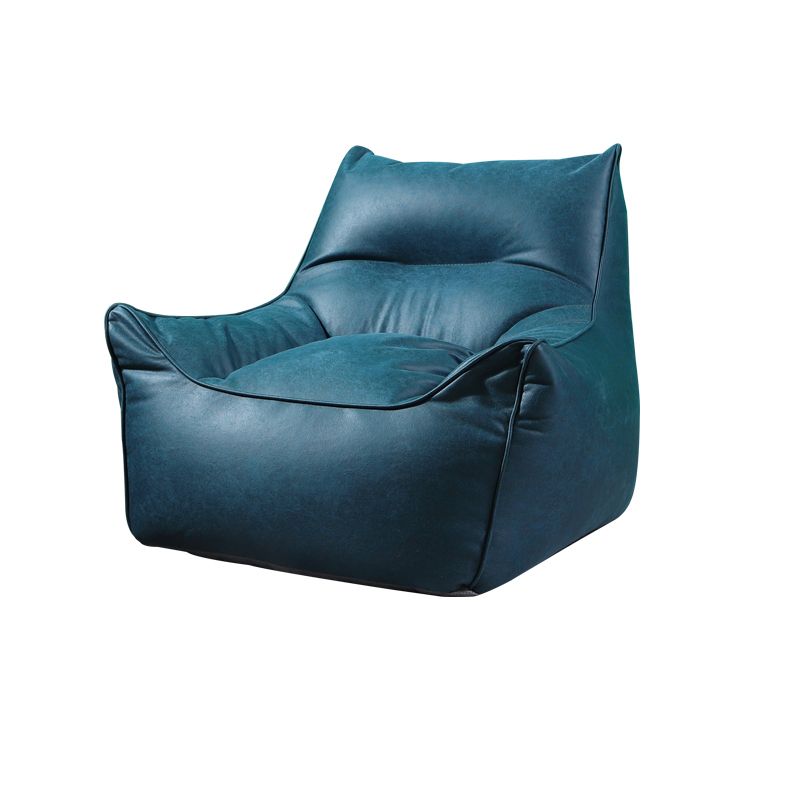 Contemporary Faux Leather Pillow Top Arm Sofa Sewn Pillow Back Sofa for Living Room