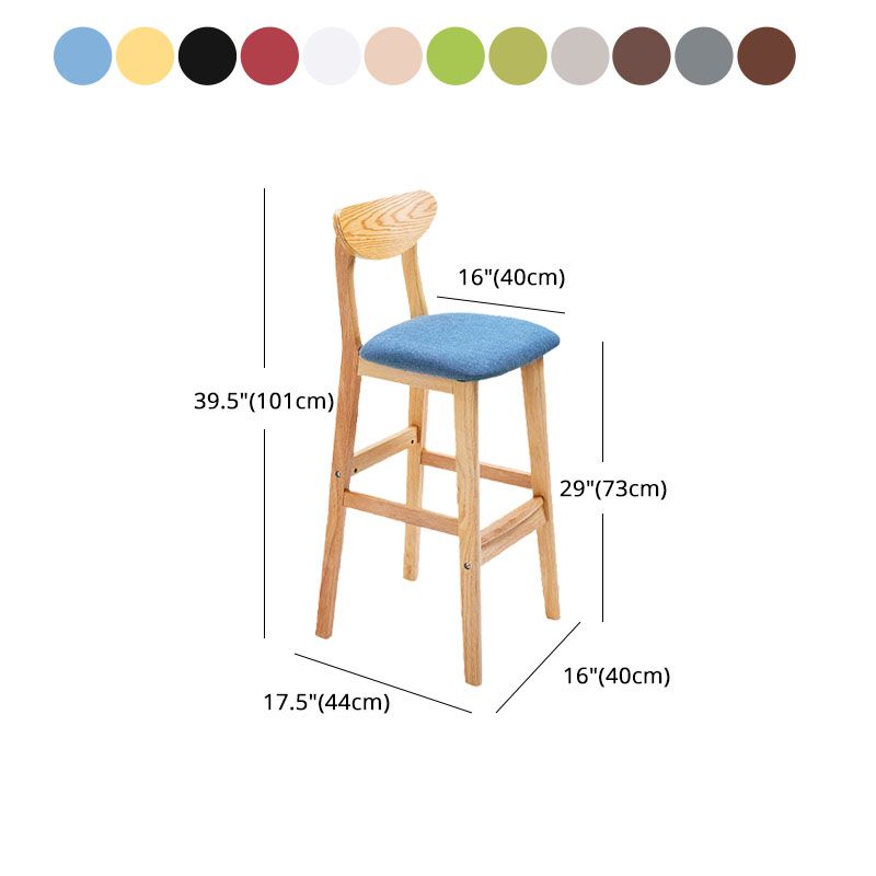 Scandinavian Milk Tea Shop Footrest Stool Matte Finish Solid Wood Bar Stool