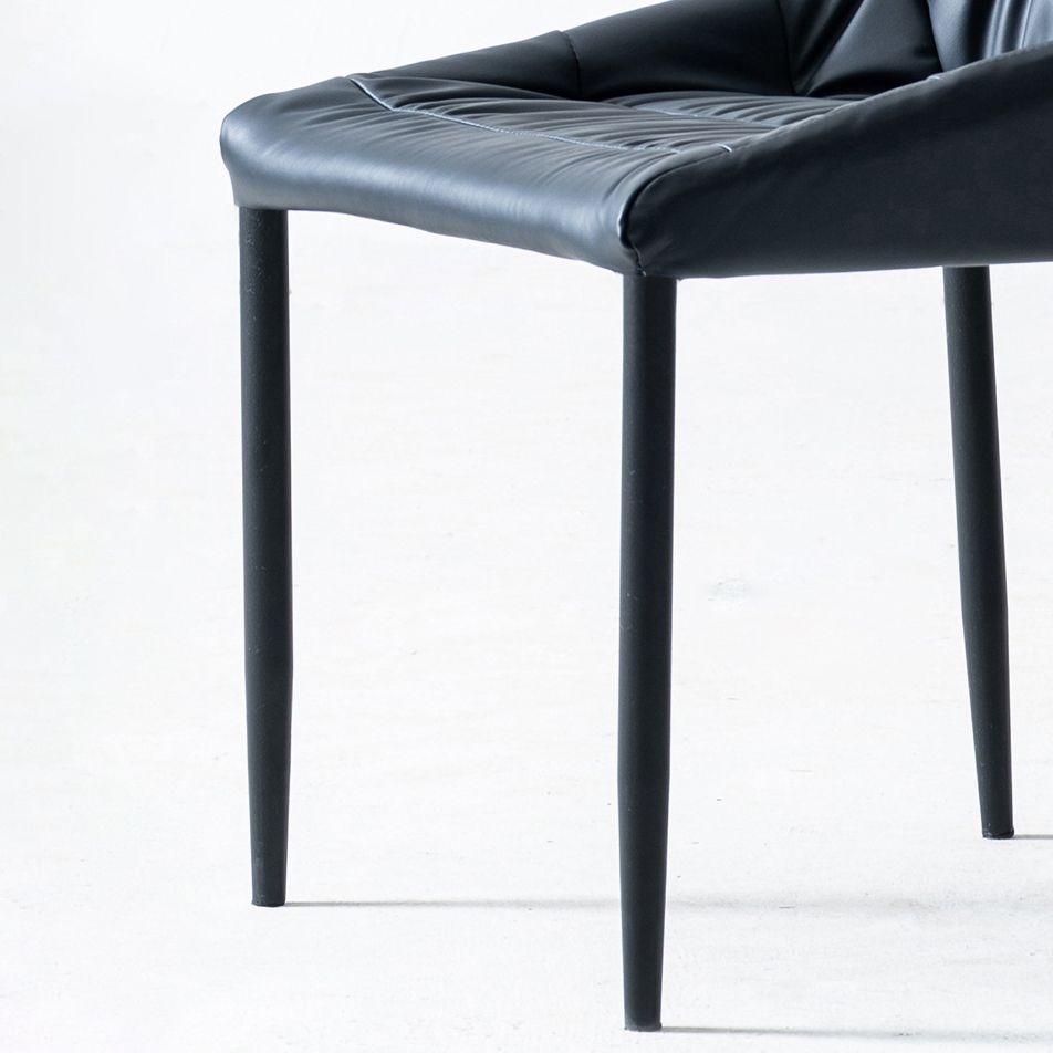 Modern Sintered Stone Black Dining Set with Rectangle Table and Black Legs Kitchen Dining Set