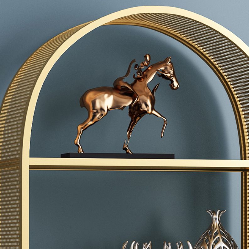 Shelves Included Glam Bookcase Standard Metal Open Back Bookshelf