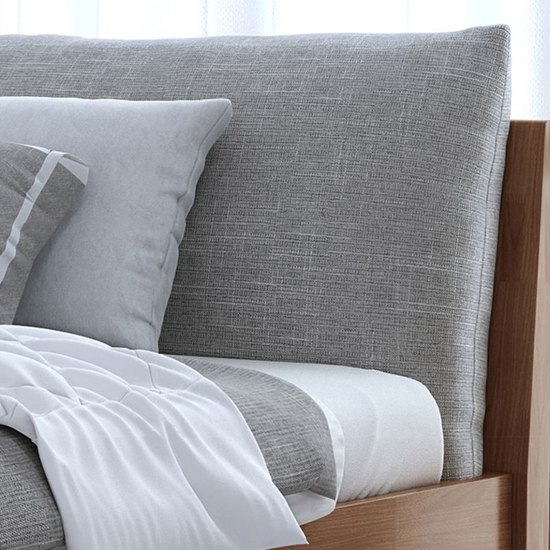 Contemporary Wood Panel Standard Bed with Rectangular Headboard