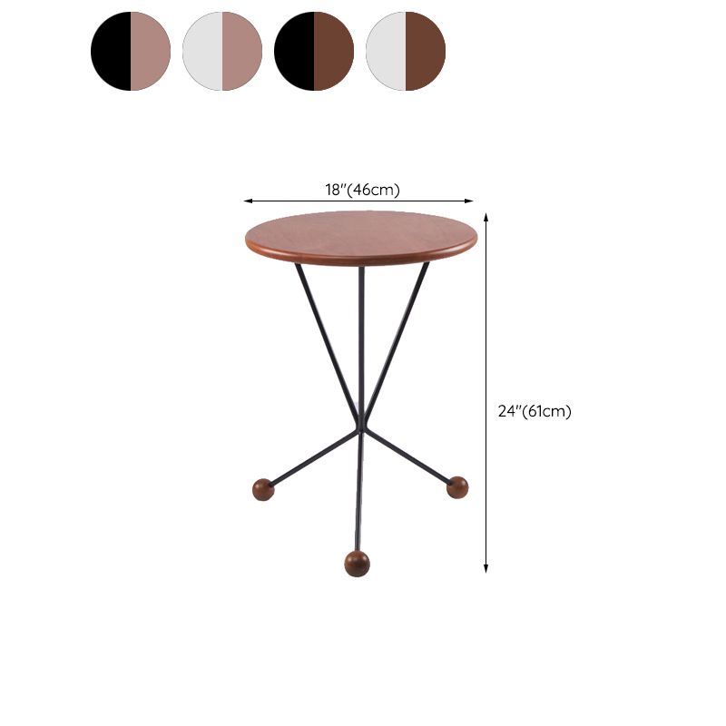 Scandinavian Solid Wood Round End Table Cross Legs Side Table