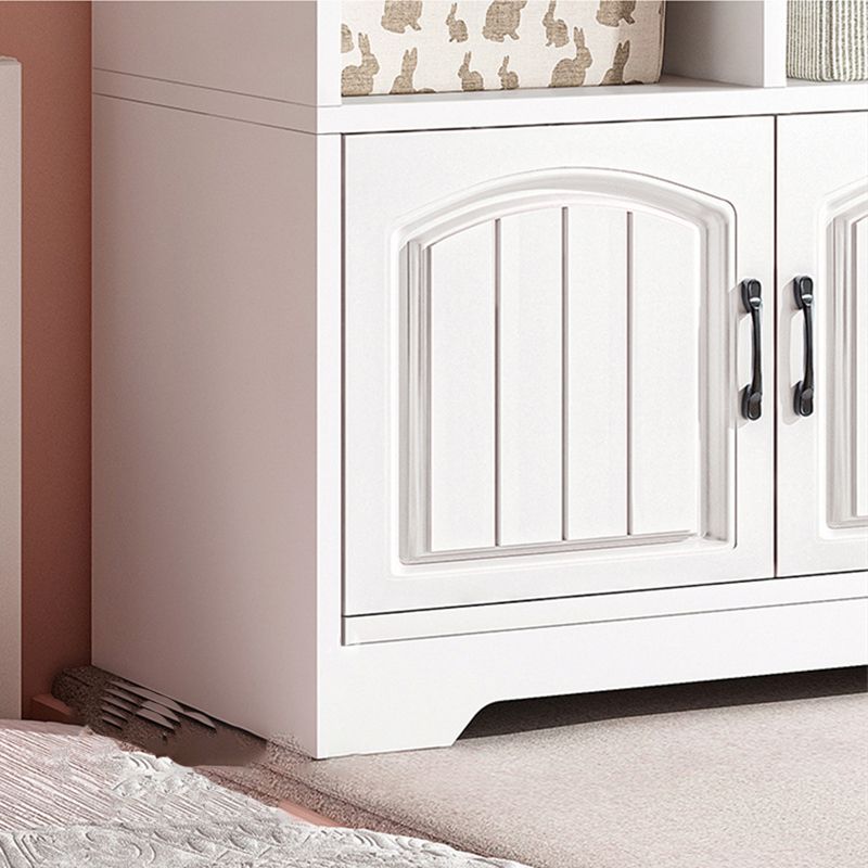 Modern Style Bookcase Wood Closed Back Standard Bookshelf with Door for Home Office