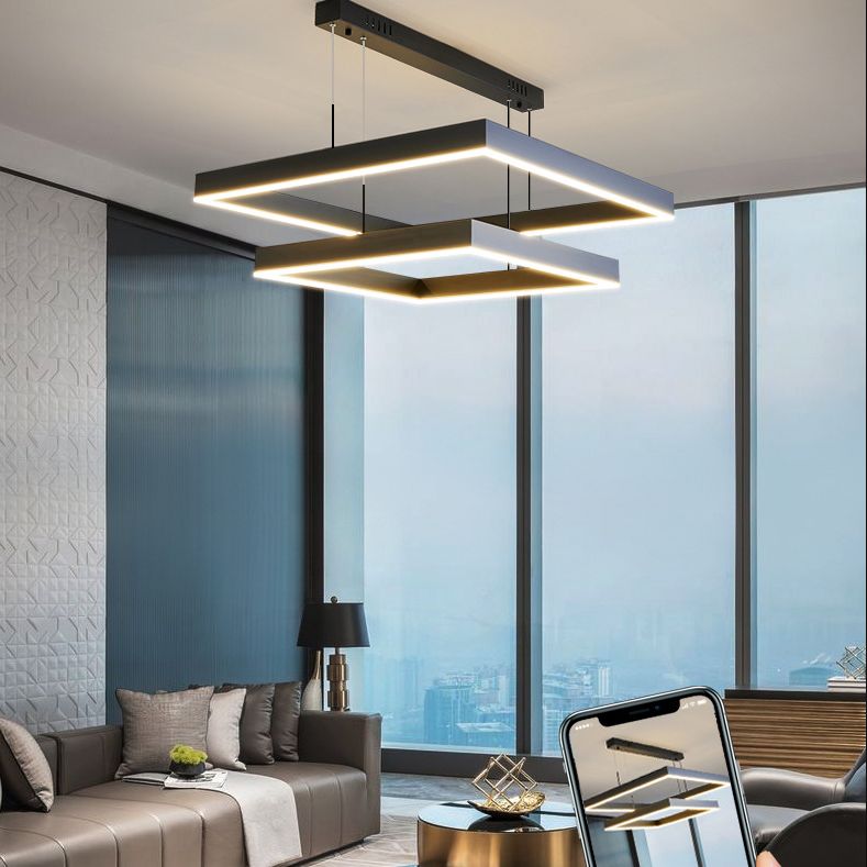 Moderne vierkante kroonluchter verlichtingsarmaturen metalen kroonluchter