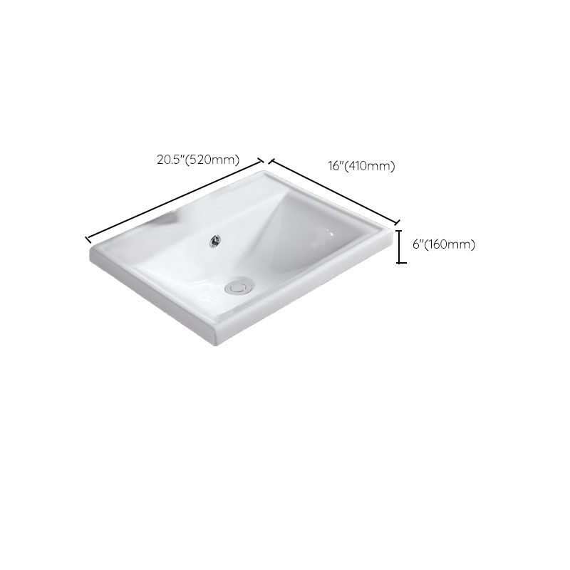 Contemporary Bathroom Sink with Overflow Porcelain Round Vessel Bathroom Sink Only