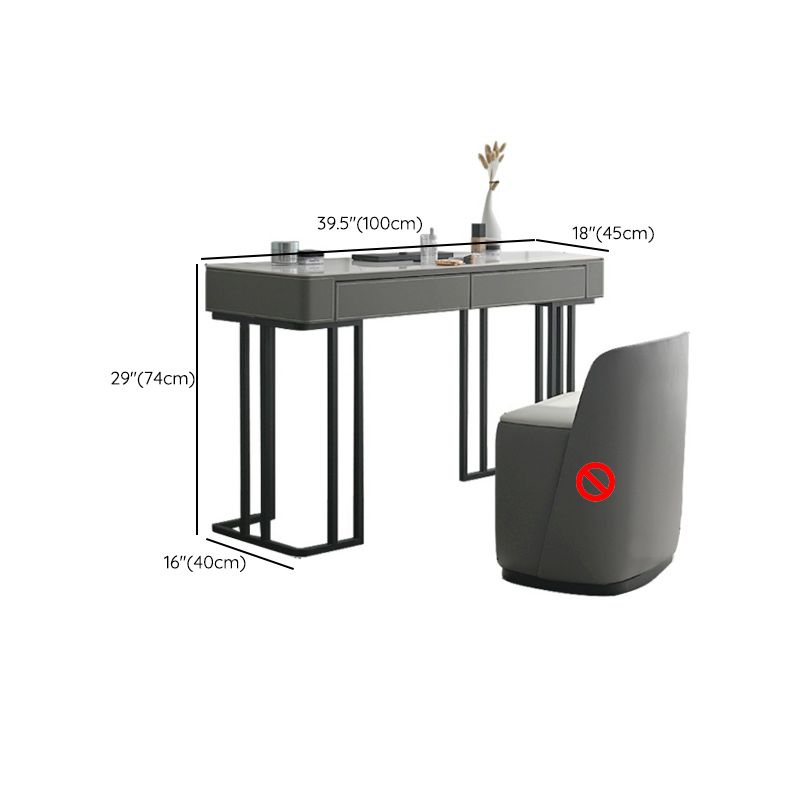 Modern Stone Top Makeup Dressing Table with 2 Drawers for Bedroom