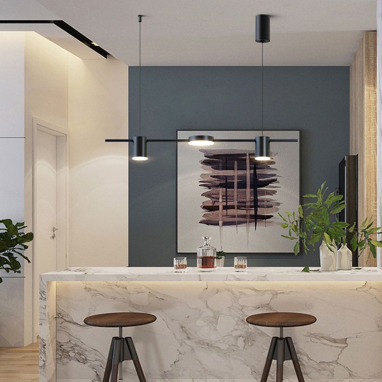 Cylinder Island Lighting Metallic Contemporary Simplicity Pendant Lighting Fixtures for Restaurant