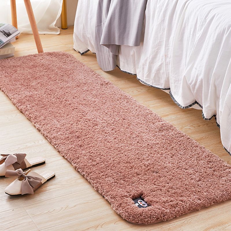 Multi Colored Bedroom Rug Modern Solid Color Rug Synthetics Non-Slip Backing Stain-Resistant Area Carpet