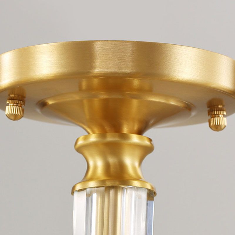 Light Luxury Crystal Ceiling Lamp Cylinder Shape Ceiling Light for Bedroom