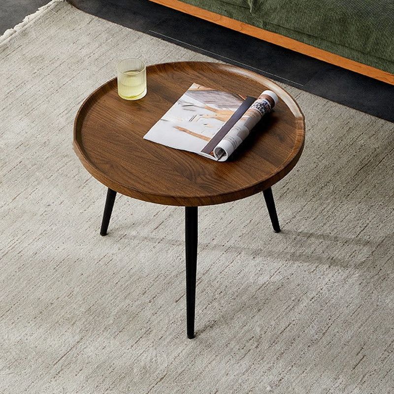 Modern Wood Coffee Table Four-Leg Accent Table in White/Brown/Black