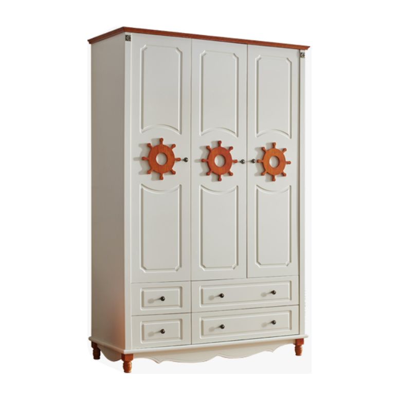 Coastal Hinged Door Storage Cabinet Manufactured Wood Matte Finish Cabinet