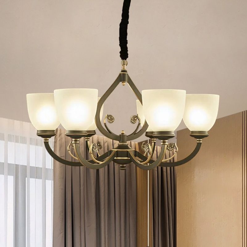 Zwart curvy arm plafond hanglamp traditioneel metaal 6/8-head woonkamer kroonluchter verlichtingsarmatuur