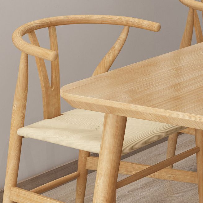 Comedor sencilla mesa de comedor rectangular de madera maciza con base de 4 patas