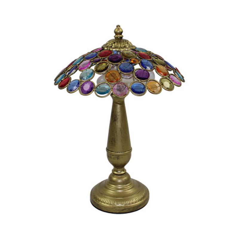 Lampada conica tradizionale da 12 "/16" 1 comodino in metallo in metallo in ottone/rame per soggiorno