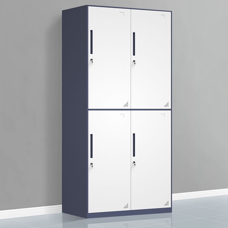 Modern Steel Wardrobe Cabinet White and Grey Wardrobe Armoire