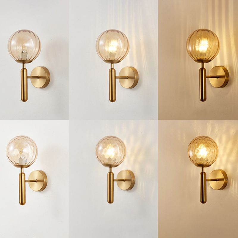 Glass Globe Shade Wall Light Fixture Nordic Style 1 Lights Wall Mount Lamp for Living Room Bedroom
