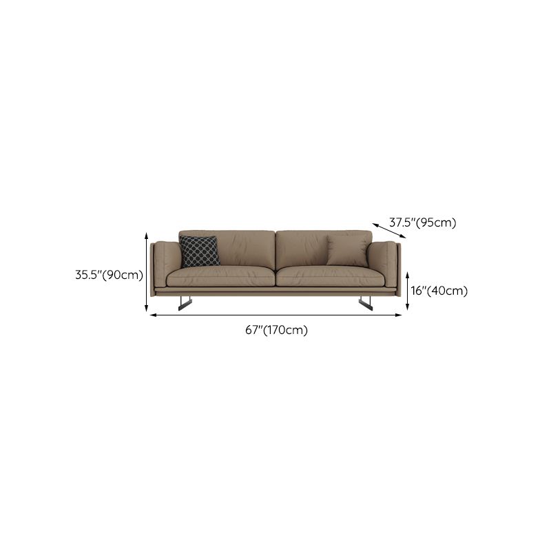 Mid Century Modern Sofa Gray Cushions Settee for Living Room