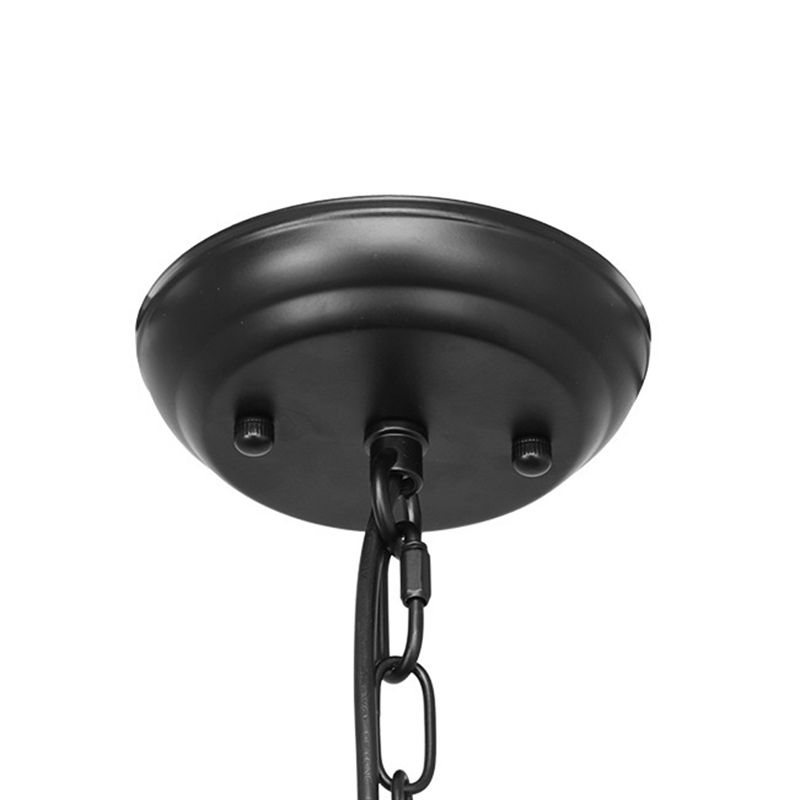 Ligera de lámpara de araña de mechón de black metal con velería antigüedades industriales para sala de estar para sala de estar