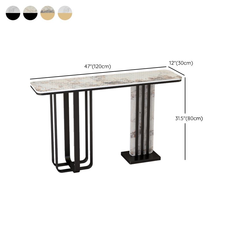 Modern Stone Console Table 31.5" Tall Stain Resistant Accent Table