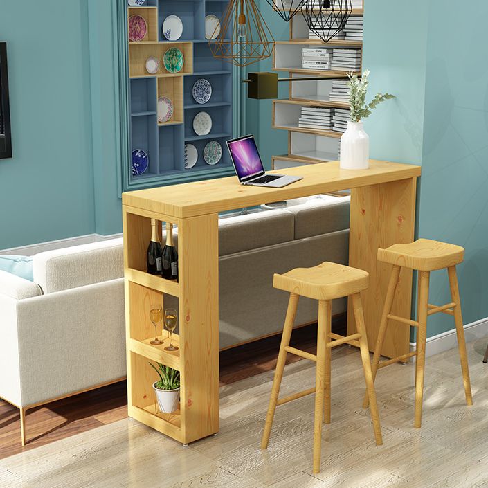 1/2/3 Pieces Solid Wood Bar Table and Stools Contemporary Bar Pub Table Set