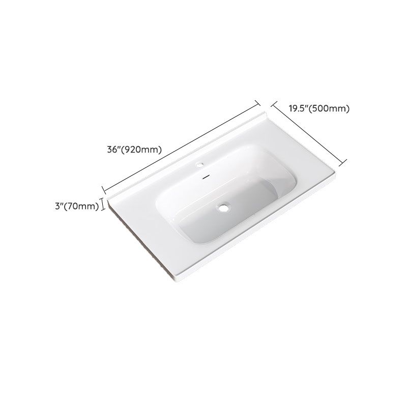 Modern Basin Sink Porcelain with Overflow Drop-in Bathroom Sink(Not Included Faucet)