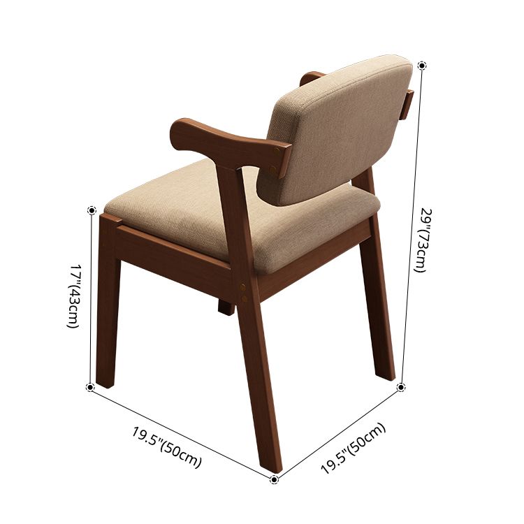 Scandinavian Style Wood Dining Side Chair Upholstered Open Back Dining Side Chair