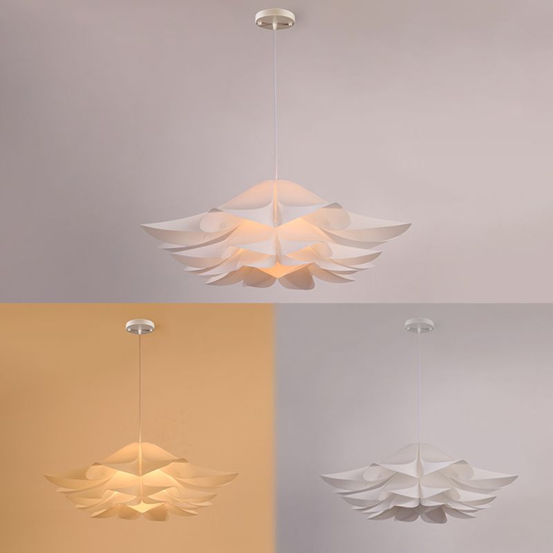 Flower Pendant Ceiling Light Contemporary Style Acrylic White Hanging Pendant Light