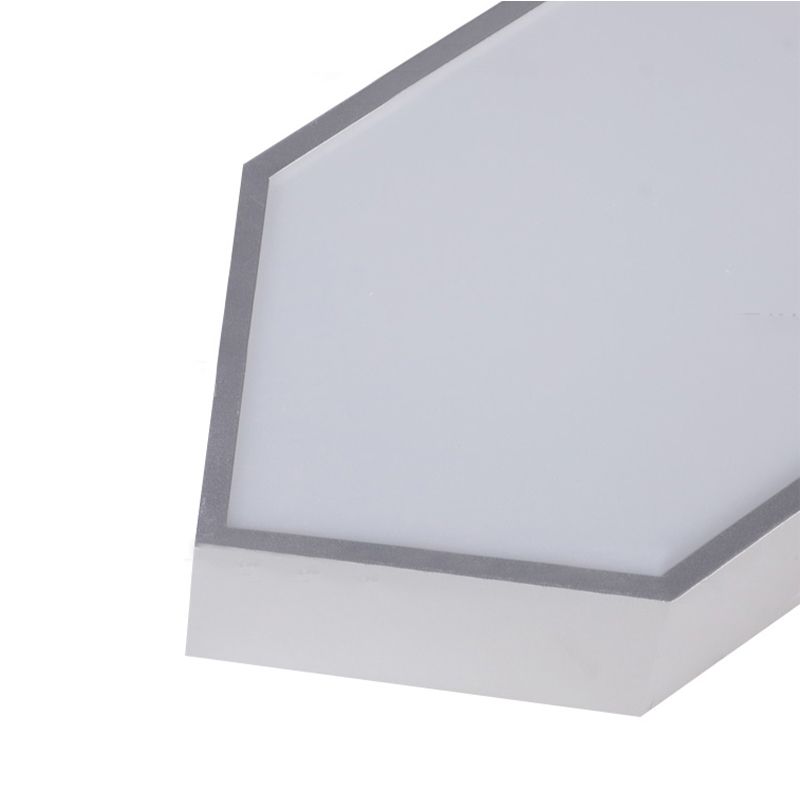 Metal Strip Flush Mount Lighting Contemporary Led White/Black/Silver Flush Lamp in White/Warm/Natural Light, 4"/8" Wide