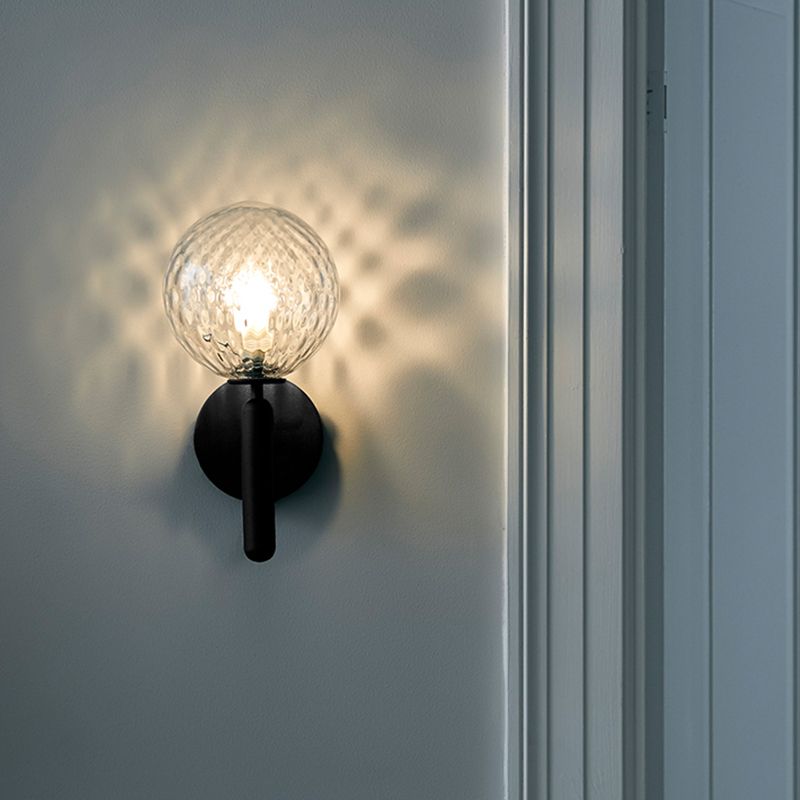 Modern Style Spherical Wall Mounted Lamps Glass 1 Light Wall Sconces