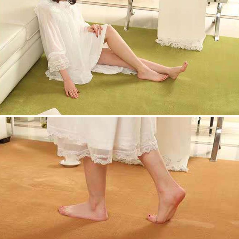 Casual Red Rug Polyester Pure Color Rug Tear Resistant Rug for Living Room