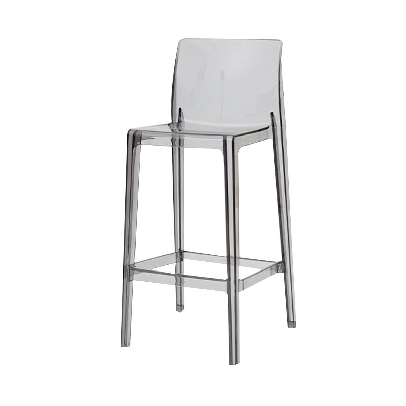 Modern Armless Backrest Counter Stool Acrylic Cafe Bar Stool with Pedal