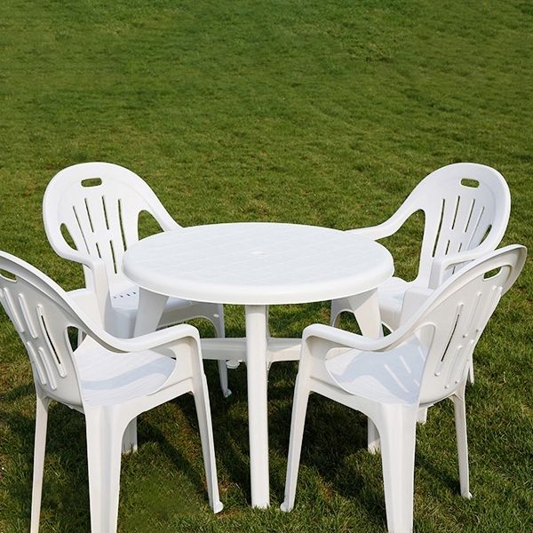 Modern Geometric Waterproof Courtyard Table Plastic Outdoor Table