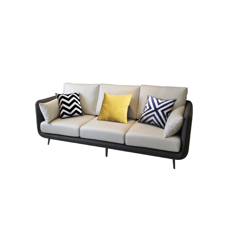 Faux Leather Stain Resistant Modern Standard Square Arm Settee Couch